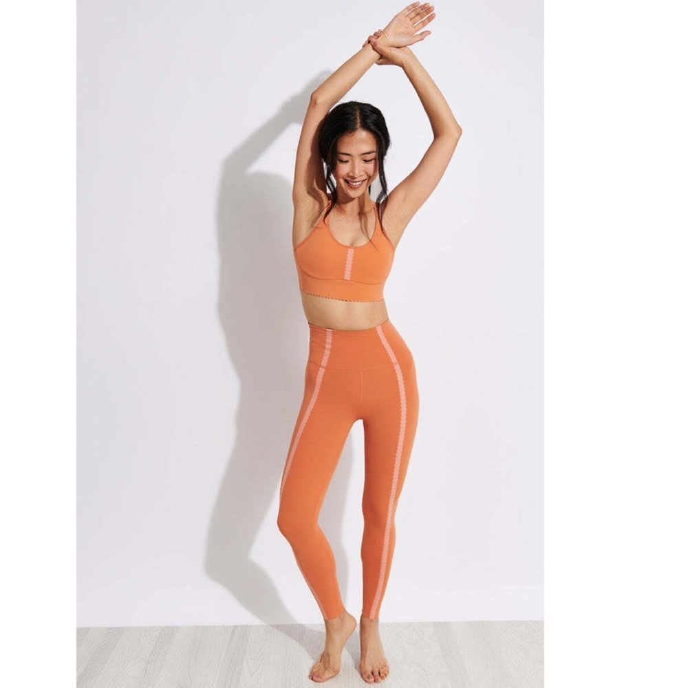 NWT Nike Women's Yoga Luxe Eyelet Dri-FIT 7/8 Legging Healing Orange L